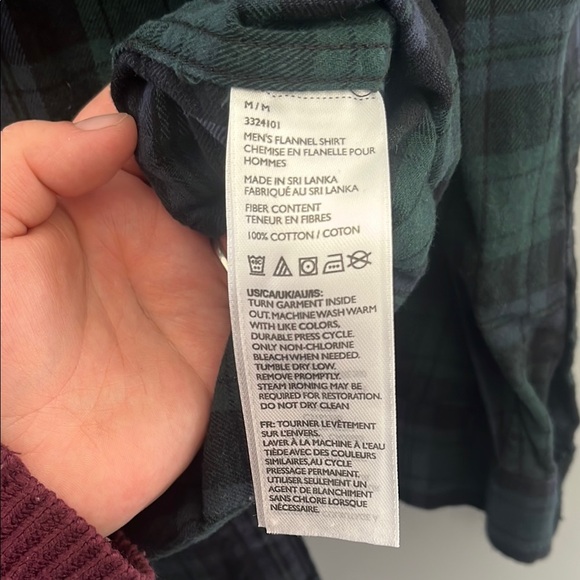Eddie Bauer Men's Green Plaid Shirt Medium - Picture 9 of 9